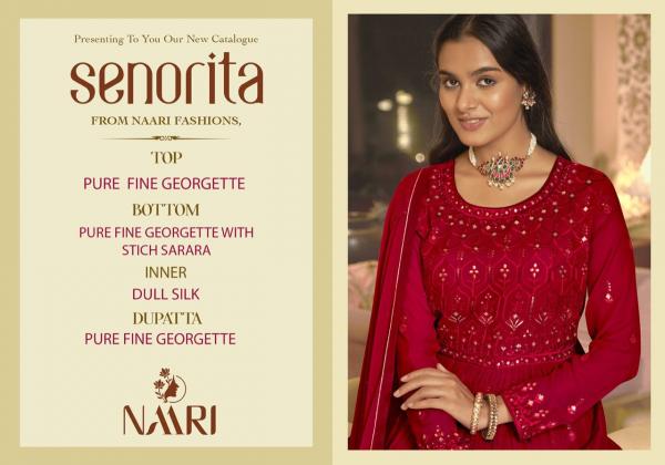 Naari Senorita Skirt Georgette Embroidery Designer Salwar suit